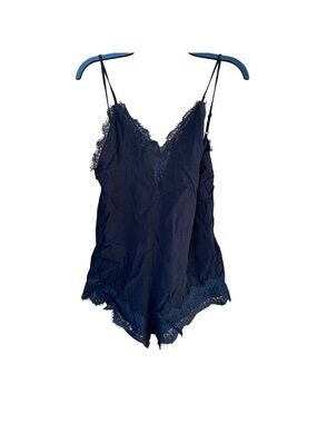 Lovers + Friends Black Lace V-Neck Romper Layered Size XS